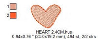 Cargar imagen en el visor de la galería, Small heart embroidery designs - Heart micro embroidery design machine embroidery pattern - Baby girl embroidery file Heart embroidery pes
