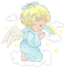 Cargar imagen en el visor de la galería, Angel embroidery designs - Baby girl embroidery design machine embroidery pattern - Girl with wings embroidery file - instant download pes
