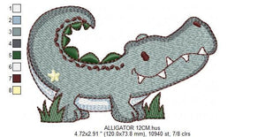 Crocodile embroidery design - Alligator embroidery designs machine embroidery pattern - Wild Water Animal embroidery file - instant download