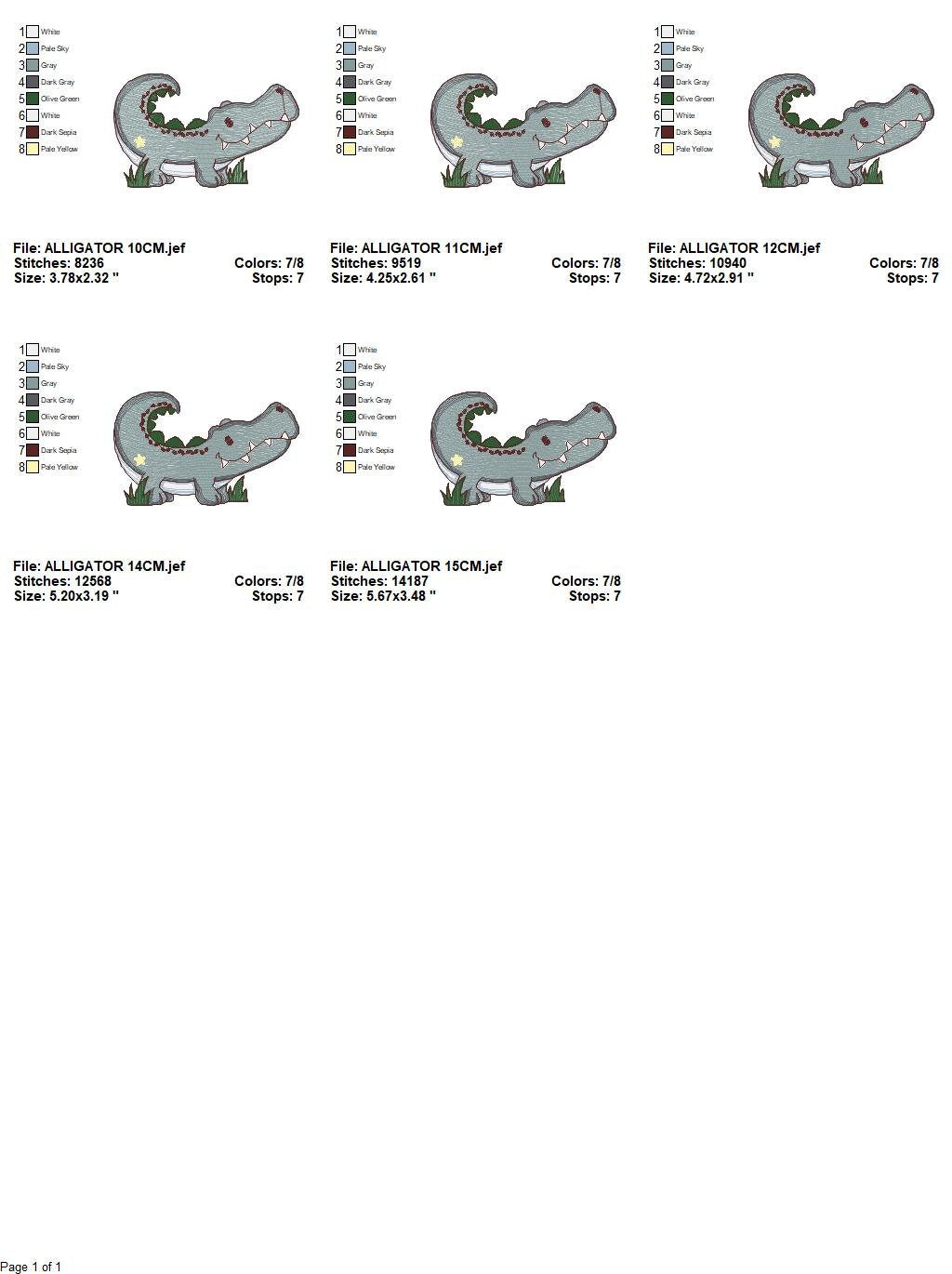 Crocodile embroidery design - Alligator embroidery designs machine embroidery pattern - Wild Water Animal embroidery file - instant download