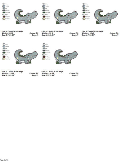 Crocodile embroidery design - Alligator embroidery designs machine embroidery pattern - Wild Water Animal embroidery file - instant download