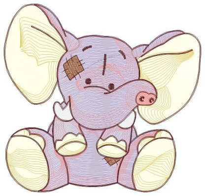 Elephant embroidery designs -  Animal embroidery design machine embroidery pattern - Baby girl embroidery file - instant download Peace Love