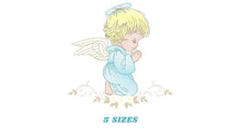 Charger l&#39;image dans la galerie, Angel embroidery designs - Baby boy embroidery design machine embroidery pattern - Boy with wings embroidery file - instant download pes
