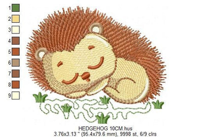 Hedgehog embroidery designs - Woodland Animal embroidery design machine embroidery pattern - Porcupine embroidery file - instant download