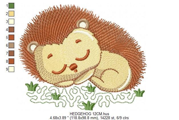 Hedgehog embroidery designs - Woodland Animal embroidery design machine embroidery pattern - Porcupine embroidery file - instant download
