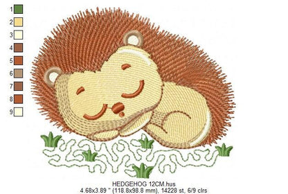 Hedgehog embroidery designs - Woodland Animal embroidery design machine embroidery pattern - Porcupine embroidery file - instant download