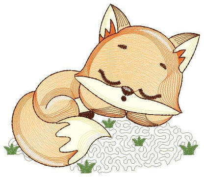 Red Fox embroidery designs - Woodland animals embroidery design machine embroidery pattern - baby girl embroidery file - instant download