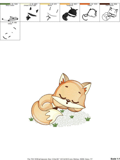 Red Fox embroidery designs - Woodland animals embroidery design machine embroidery pattern - baby girl embroidery file - instant download