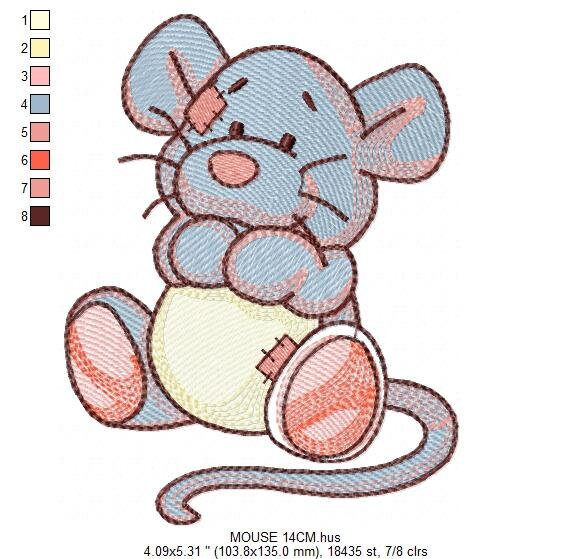 Mouse embroidery designs - Baby boy mouse with diaper machine embroidery pattern - Cute sweet delicate mouse - Instant download digital pes