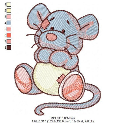 Mouse embroidery designs - Baby boy mouse with diaper machine embroidery pattern - Cute sweet delicate mouse - Instant download digital pes