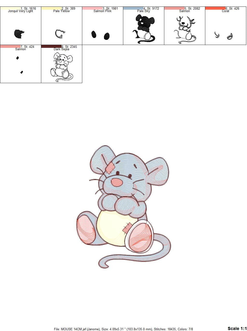 Mouse embroidery designs - Baby boy mouse with diaper machine embroidery pattern - Cute sweet delicate mouse - Instant download digital pes