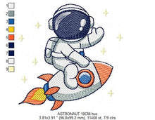 Laden Sie das Bild in den Galerie-Viewer, Astronaut embroidery designs - Baby boy embroidery design machine embroidery pattern - instant download - Space Rocket embroidery file pes
