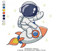 Laden Sie das Bild in den Galerie-Viewer, Astronaut embroidery designs - Baby boy embroidery design machine embroidery pattern - instant download - Space Rocket embroidery file pes
