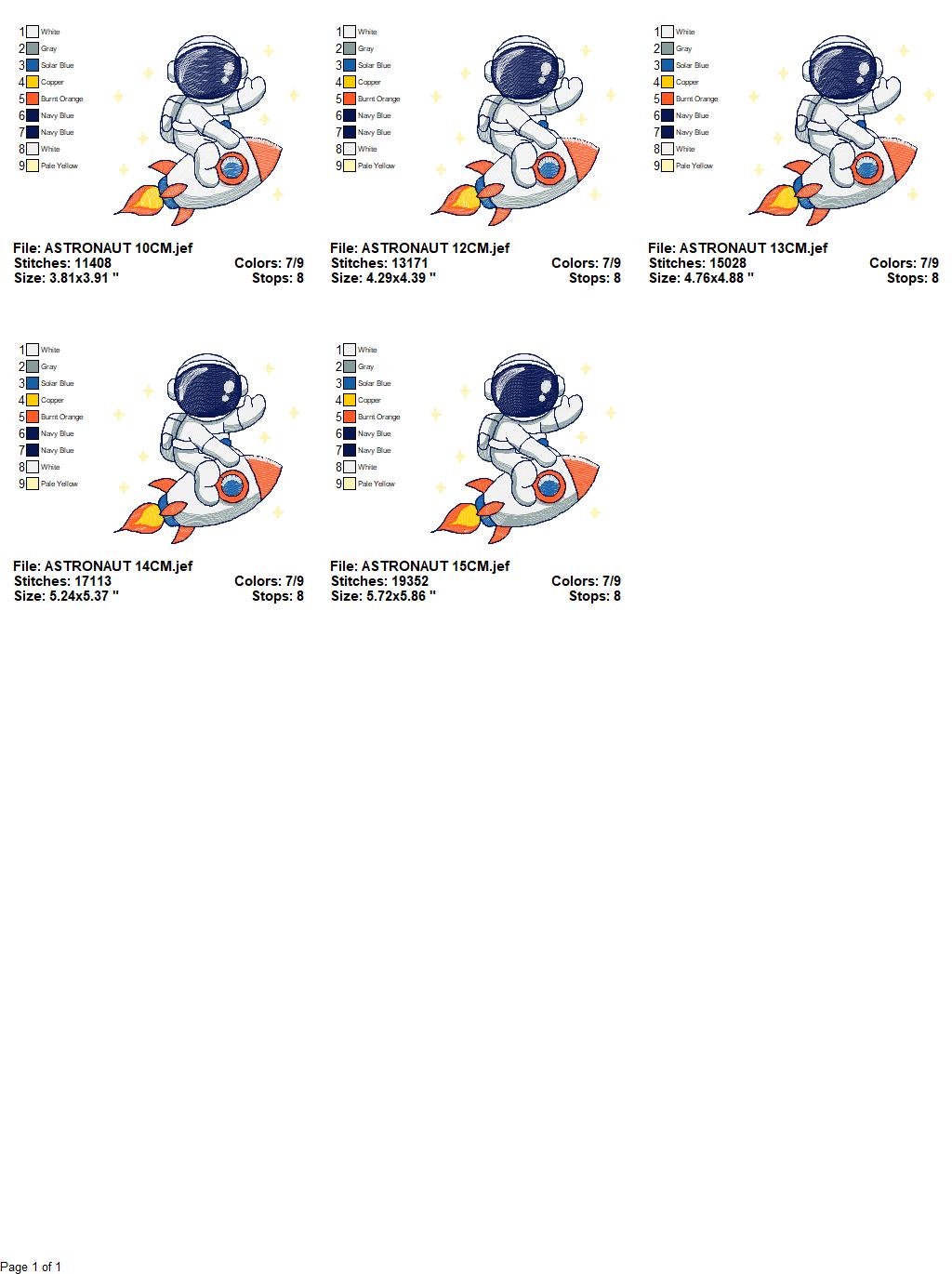 Astronaut embroidery designs - Baby boy embroidery design machine embroidery pattern - instant download - Space Rocket embroidery file pes