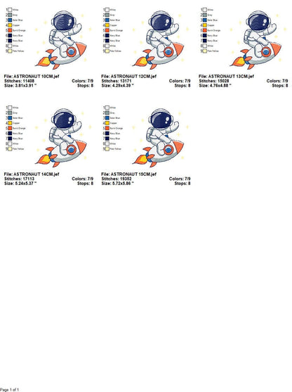 Astronaut embroidery designs - Baby boy embroidery design machine embroidery pattern - instant download - Space Rocket embroidery file pes