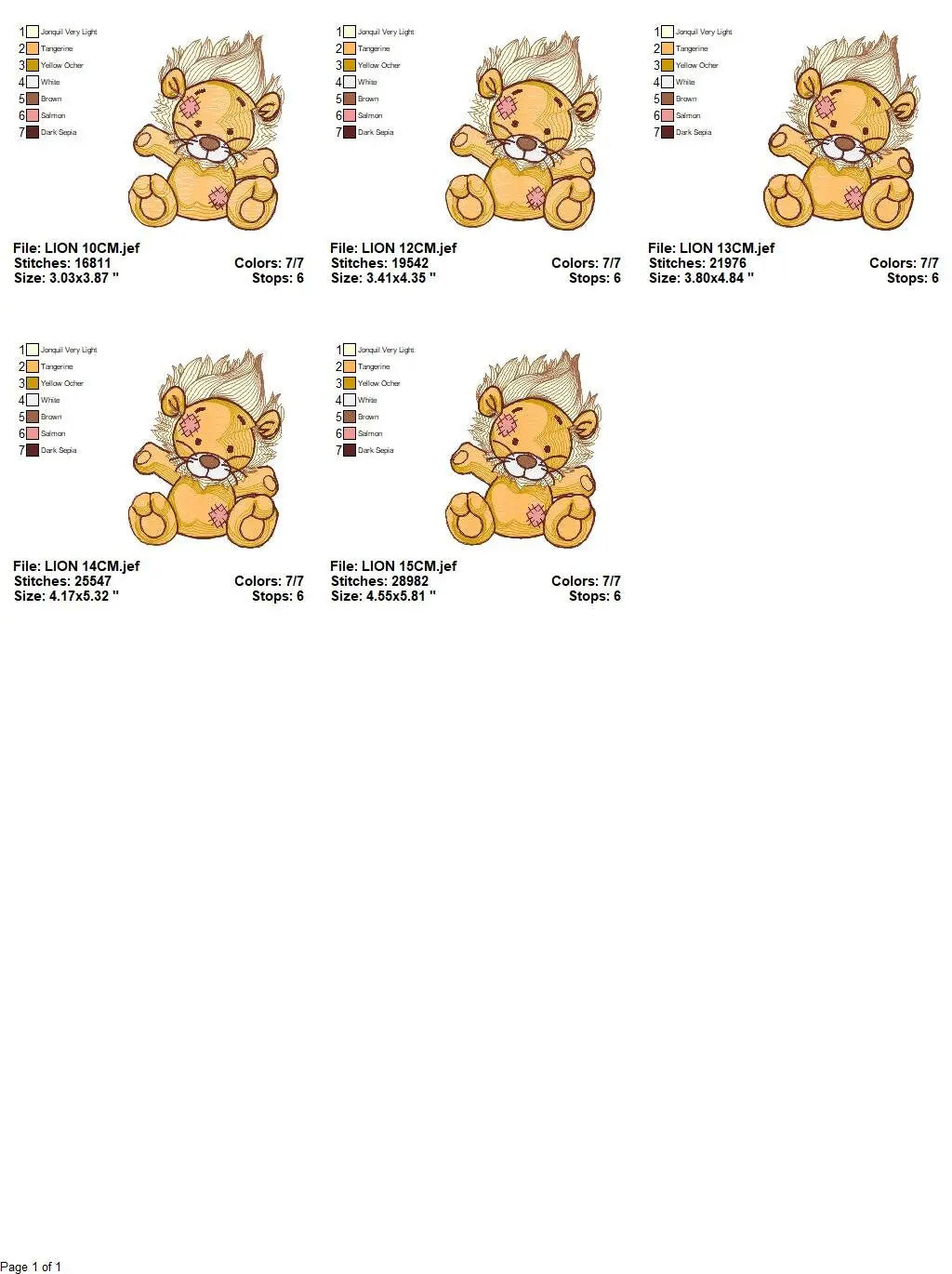 Patched Teddy Lion embroidery designs - Ragged Safari wild animal machine embroidery pattern - Baby boy file - Instant download pes jef dst Marcia Embroidery