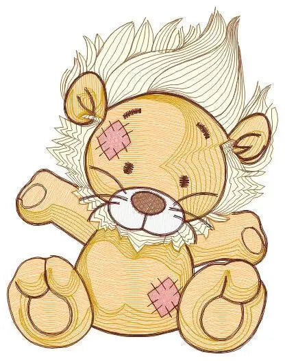 Patched Teddy Lion embroidery designs - Ragged Safari wild animal machine embroidery pattern - Baby boy file - Instant download pes jef dst Marcia Embroidery