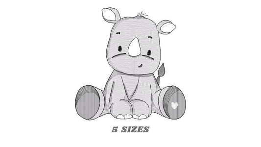 Rhino embroidery designs - Animal embroidery design machine embroidery pattern - baby boy embroidery file - girl embroidery download pes jef Marcia Embroidery