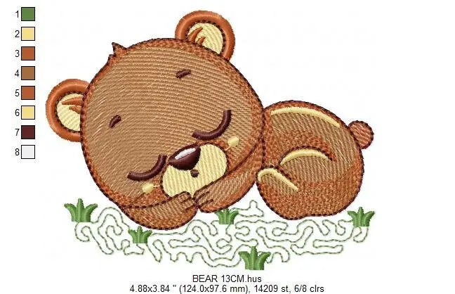 Sleeping Bear embroidery designs - Baby boy embroidery design machine embroidery pattern - Teddy Bear embroidery file - instant download pes Marcia Embroidery