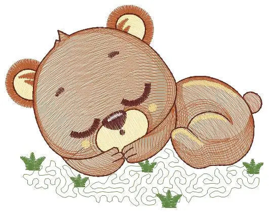 Sleeping Bear embroidery designs - Baby boy embroidery design machine embroidery pattern - Teddy Bear embroidery file - instant download pes Marcia Embroidery