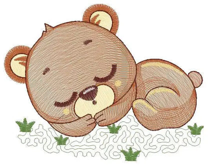 Sleeping Bear embroidery designs - Baby boy embroidery design machine embroidery pattern - Teddy Bear embroidery file - instant download pes Marcia Embroidery