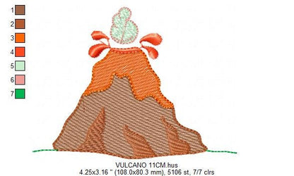 Volcano embroidery design - Vulcano embroidery design machine embroidery pattern - Mountain embroidery - Boy embroidery instant download