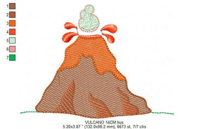Volcano embroidery design - Vulcano embroidery design machine embroidery pattern - Mountain embroidery - Boy embroidery instant download