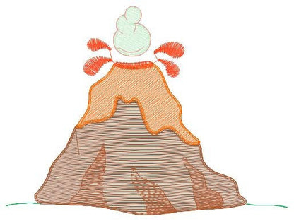 Volcano embroidery design - Vulcano embroidery design machine embroidery pattern - Mountain embroidery - Boy embroidery instant download
