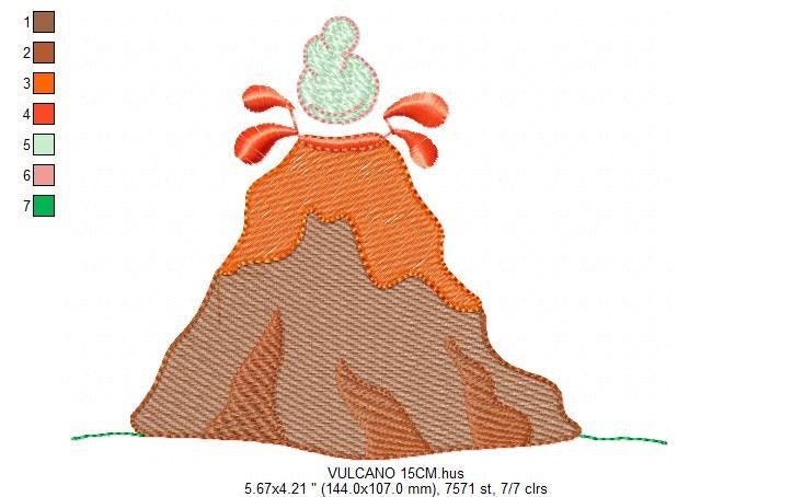 Volcano embroidery design - Vulcano embroidery design machine embroidery pattern - Mountain embroidery - Boy embroidery instant download