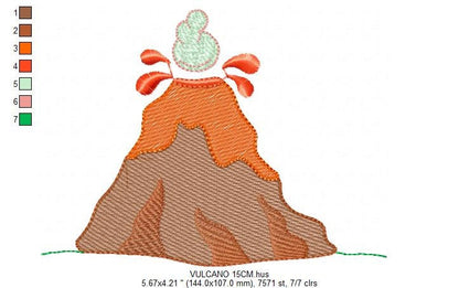 Volcano embroidery design - Vulcano embroidery design machine embroidery pattern - Mountain embroidery - Boy embroidery instant download