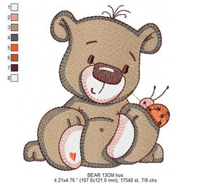 Bear embroidery designs - Baby boy embroidery design machine embroidery pattern - Cute Teddy Bear embroidery file - instant download pes jef