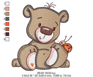 Bear embroidery designs - Baby boy embroidery design machine embroidery pattern - Cute Teddy Bear embroidery file - instant download pes jef