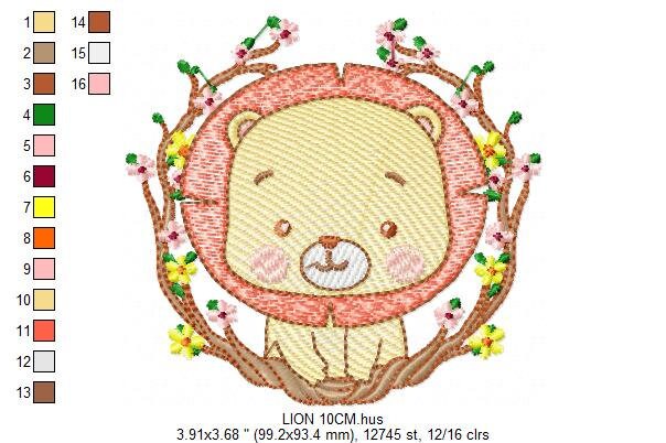 Lion embroidery designs - Safari embroidery design machine embroidery pattern - Baby boy embroidery file - Lion king embroidery download pes Marcia Embroidery