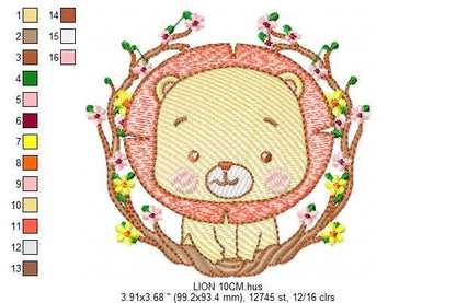 Lion embroidery designs - Safari embroidery design machine embroidery pattern - Baby boy embroidery file - Lion king embroidery download pes Marcia Embroidery