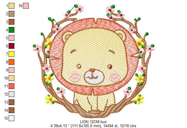 Lion embroidery designs - Safari embroidery design machine embroidery pattern - Baby boy embroidery file - Lion king embroidery download pes Marcia Embroidery