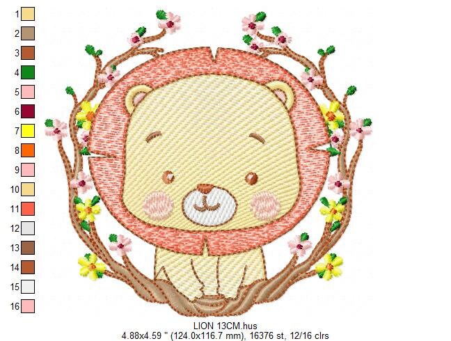 Lion embroidery designs - Safari embroidery design machine embroidery pattern - Baby boy embroidery file - Lion king embroidery download pes Marcia Embroidery