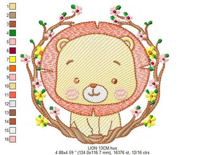 Lion embroidery designs - Safari embroidery design machine embroidery pattern - Baby boy embroidery file - Lion king embroidery download pes Marcia Embroidery