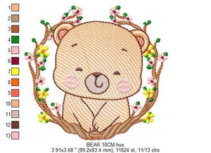 Bear embroidery designs - Baby boy embroidery design machine embroidery pattern - cute teddy bear embroidery file - instant download pes jef