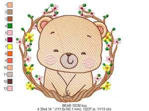 Bear embroidery designs - Baby boy embroidery design machine embroidery pattern - cute teddy bear embroidery file - instant download pes jef