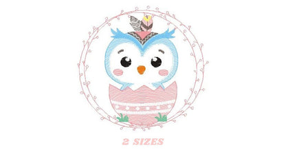 Owl embroidery design - Bird embroidery design machine embroidery pattern - Baby boy embroidery file - instant download bird with egg Marcia Embroidery
