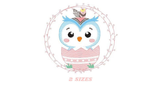 Owl embroidery design - Bird embroidery design machine embroidery pattern - Baby boy embroidery file - instant download bird with egg Marcia Embroidery