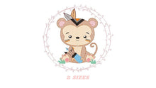 Laden Sie das Bild in den Galerie-Viewer, Monkey embroidery designs - Safari embroidery design machine embroidery pattern - Animal embroidery file - Monkey with frame download pes
