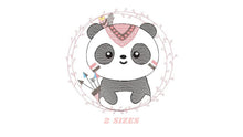 Load image into Gallery viewer, Panda embroidery design - Animal embroidery designs machine embroidery pattern - Baby boy embroidery file - Panda frame instant download pes
