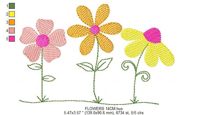 Flower garden embroidery designs - Spring flowers embroidery design machine embroidery pattern - Tea towel embroidery file - kitchen apron