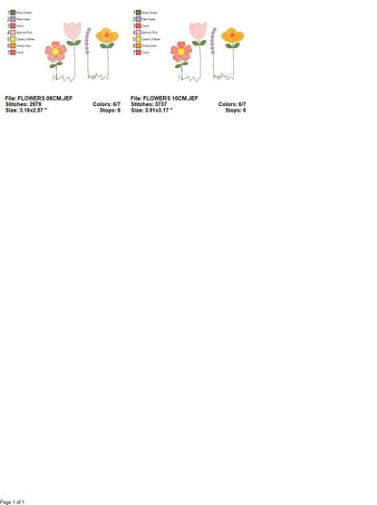 Flower garden embroidery designs - Spring flowers embroidery design machine embroidery pattern - Tea towel embroidery file - kitchen apron