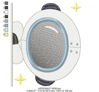 Peek a boo Astronaut embroidery designs - Baby boy embroidery design machine embroidery pattern - Space embroidery file - instant download Marcia Embroidery