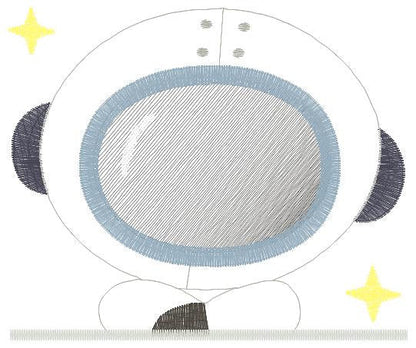 Peek a boo Astronaut embroidery designs - Baby boy embroidery design machine embroidery pattern - Space embroidery file - instant download Marcia Embroidery