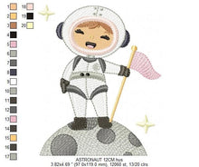 Laden Sie das Bild in den Galerie-Viewer, Astronaut embroidery designs - Girl embroidery design machine embroidery pattern - Space embroidery file - Rocket moon nasa embroidery pes
