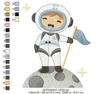 Laden Sie das Bild in den Galerie-Viewer, Astronaut embroidery designs - Baby boy embroidery design machine embroidery pattern - Space embroidery file - instant download Star Rocket
