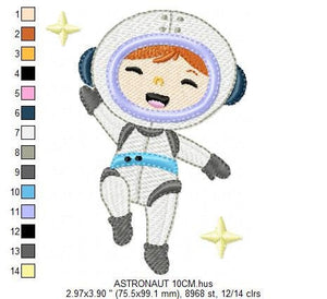 Astronaut embroidery designs - Baby boy embroidery design machine embroidery pattern - Space embroidery file - instant download Star Rocket